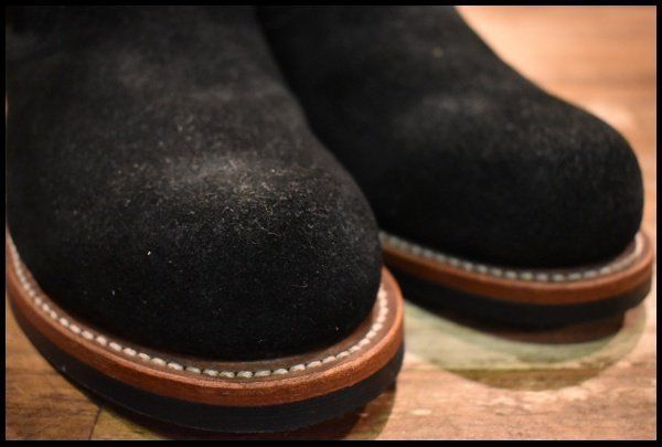 【7E 美品 黒タグ】Chippewa チペワ 1901M70 黒スエード ショートエンジニア ブラックオデッサリバース 黒 ブーツ HOPESMORE【GG472】