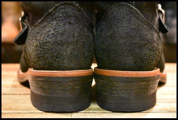 【7E 美品 黒タグ】Chippewa チペワ 1901M70 黒スエード ショートエンジニア ブラックオデッサリバース 黒 ブーツ HOPESMORE【GG472】