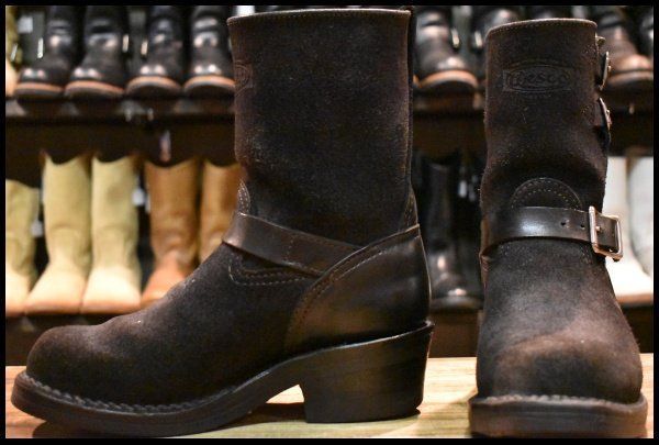 【7E? 良品】WESCO ウエスコ カスタムボス ブラック×ブラックラフアウト 黒 8インチハイト ビブラム700ダブル ブーツ BOSS HOPESMORE【GG486】