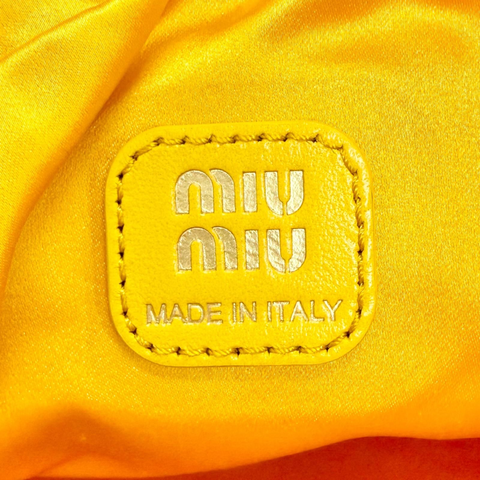 極美品△MIUMIU ミュウミュウ 5NG010 ダッチェス ドローストリング