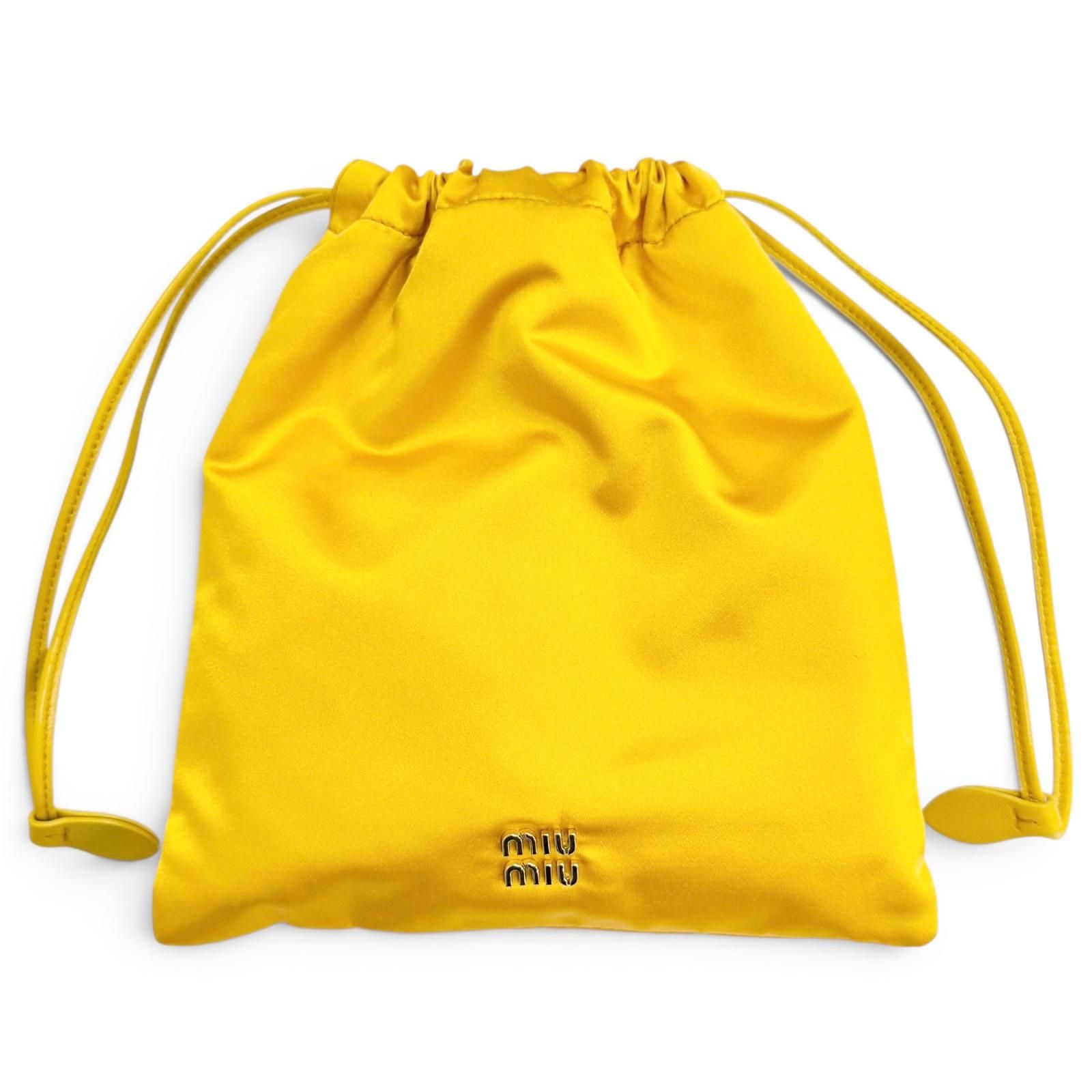 極美品△MIUMIU ミュウミュウ 5NG010 ダッチェス ドローストリング 