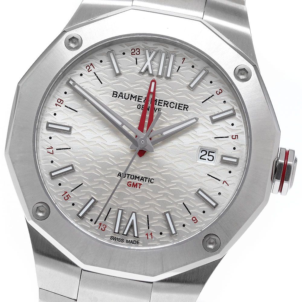 ボーム＆メルシェ Baume & Mercier M0A10658 リビエラ GMT デイト 自動巻き メンズ 美品 保証書付き_973367 158,500円