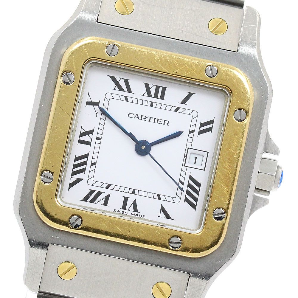 カルティエ CARTIER 81036283 サントスガルベ LM YGベゼル デイト 自動巻き メンズ _973893