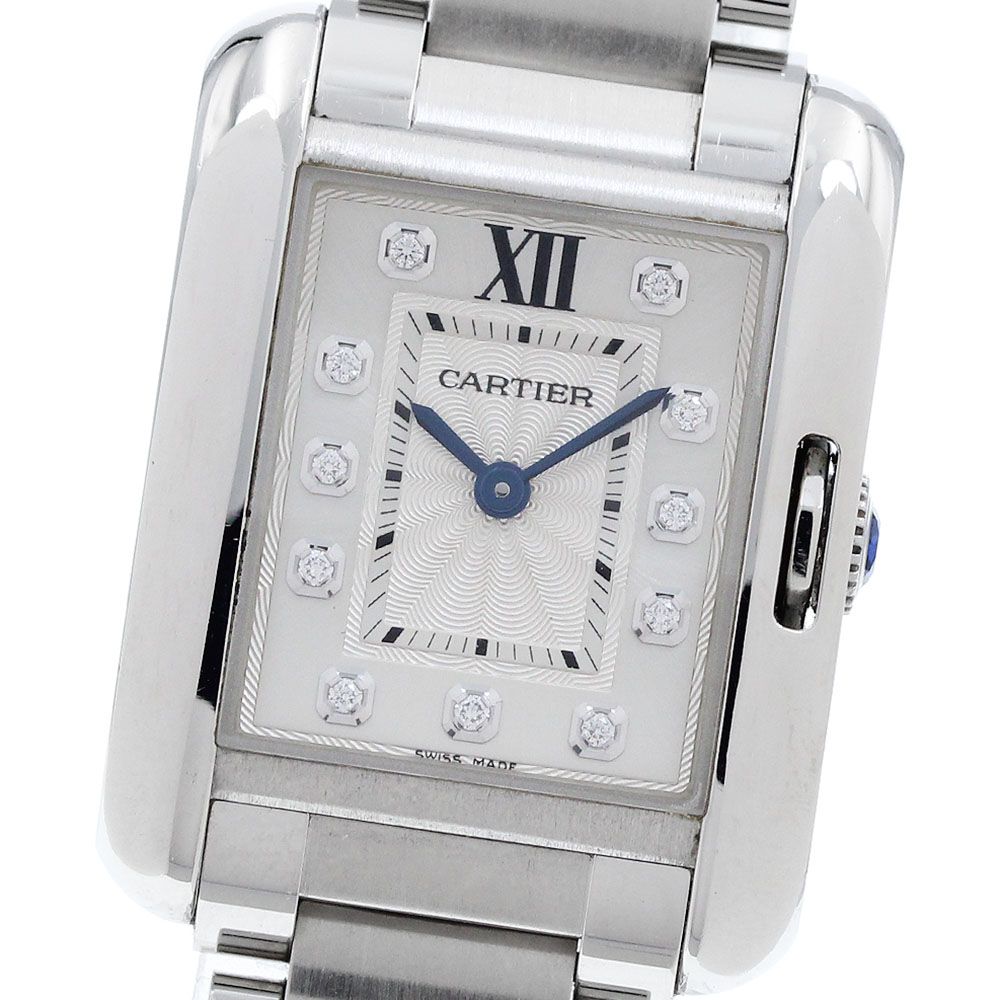 カルティエ CARTIER W4TA0003 タンクアングレーズ 11Pダイヤ クォーツ レディース 良品 _963215 269,190円