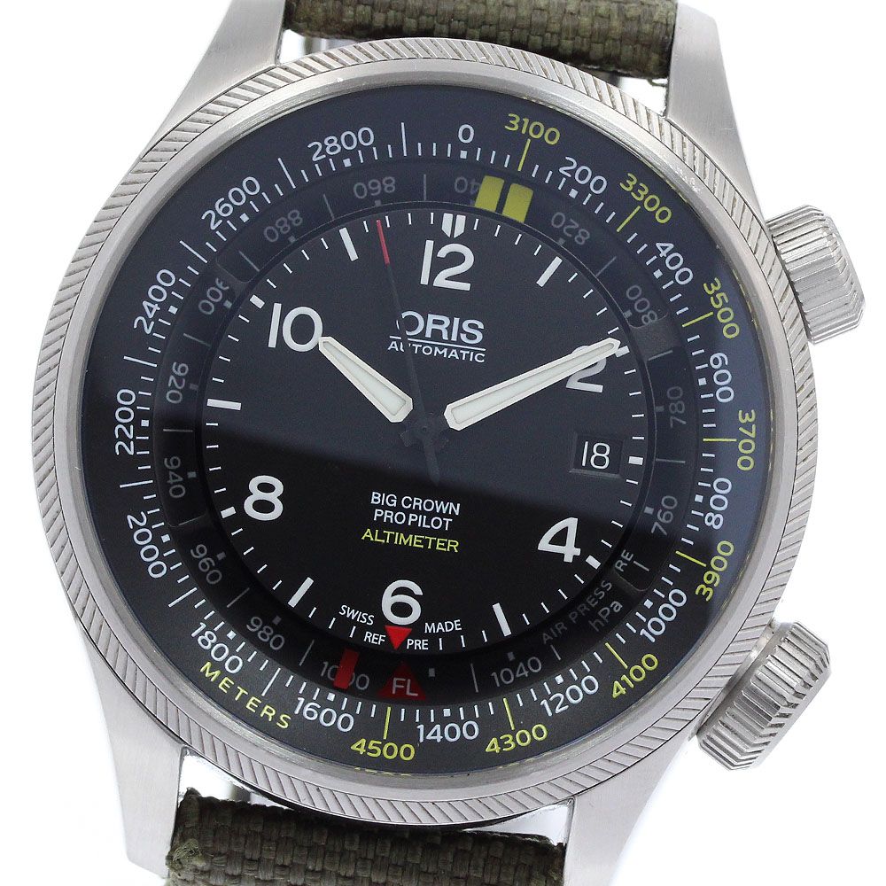 オリス ORIS 01 733 7705 4164-set5 ビッグクラウン プロパイロット アルティメーター 高度計 デイト 自動巻き メンズ _970938