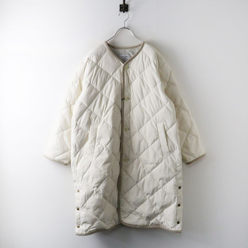 美品 定価74800円 2024AW グランマママドーター GRANDMA MAMA DAUGHTER キルティング ロングダウンコート ホワイト／【2400015078526】 12,943円