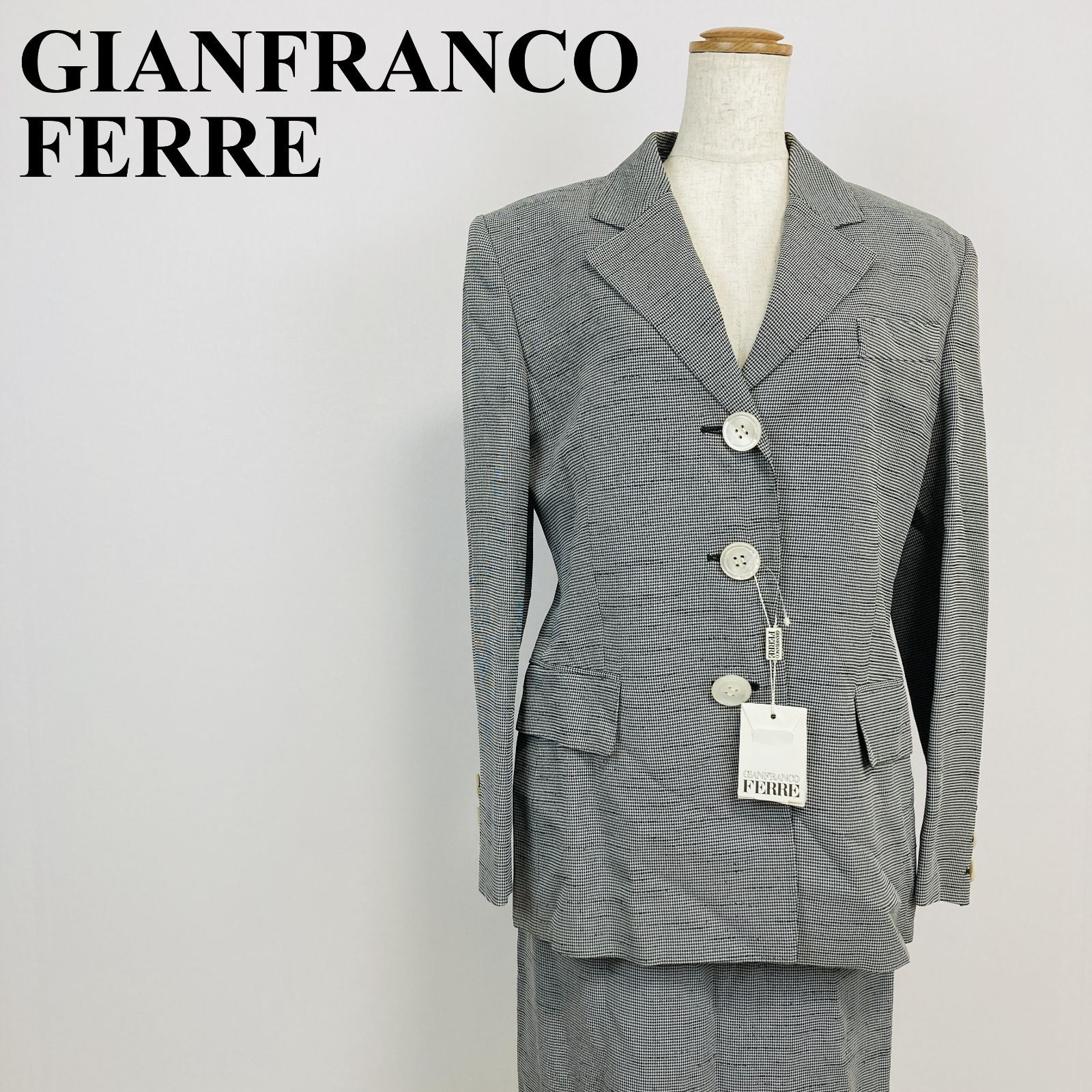 GIANFRANCO FERRE セットアップ スーツ ジャケット スカート グレー 40 0465K