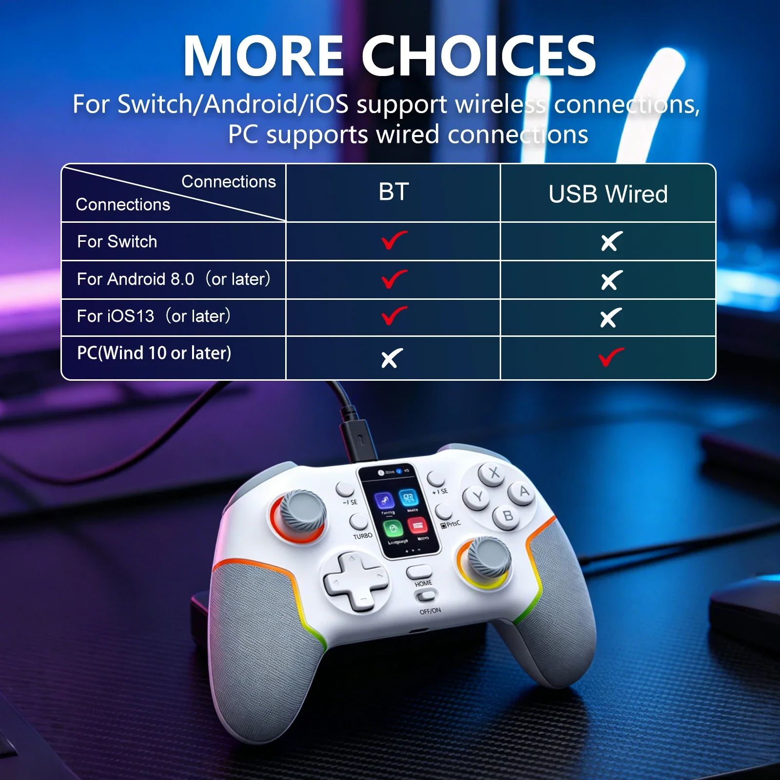 GAMINJA ワイヤレスゲームコントローラー RGB スイッチ/PC/Android/iOS対応 GAMINJA ワイヤレスゲームコントローラー RGB スイッチ/PC/Android/iOS対応
