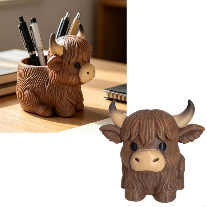 CORA デスクオーガナイザー ペンホルダー 牛デザイン 6,585円