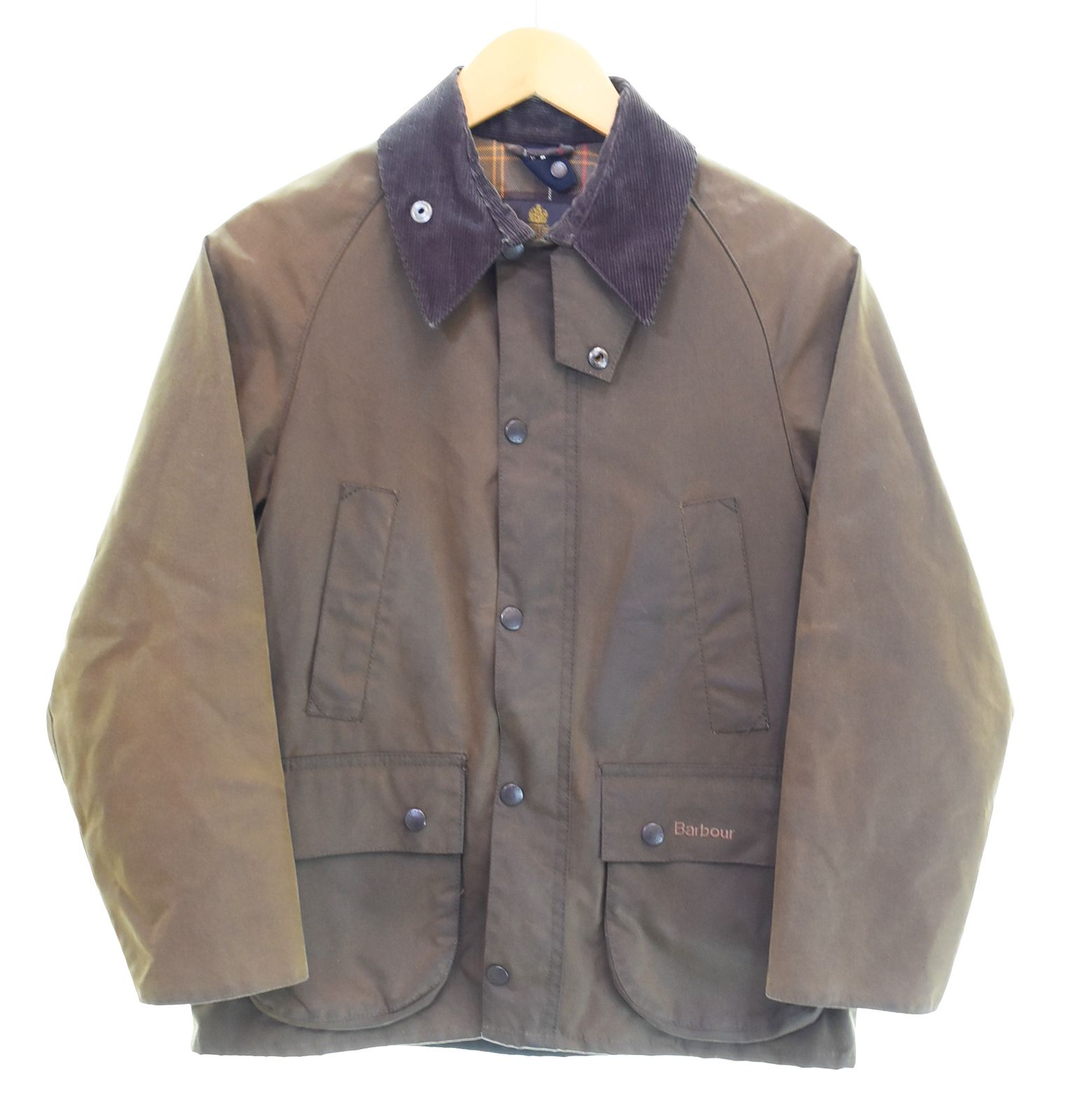 バブアー Barbour 英国製 CHILDRENS CLASSIC BEDALE チルドレンクラシックビデイル オイルド コーデュロイカラー 裏地チェック柄 1202123 ジャケット ブラウン Lサイズ L-10/11 103LT-267