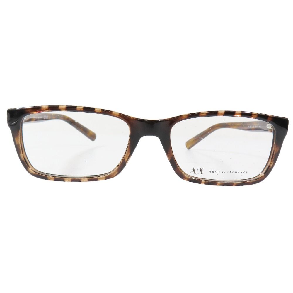 未使用 ARMANI EXCHANGE アルマーニエクスチェンジ AX3007 8037 メガネ サングラス デモレンズ 53□17 145 べっ甲柄 ブラウン メンズ 古着 中古 USED