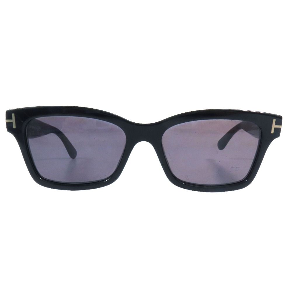 良品 TOM FORD トムフォード Mikel サングラス スクエア型 TF1085 アイウェア フルリム プラスチックフレーム 54□17 140 ブラック メンズ 古着 中古 USED