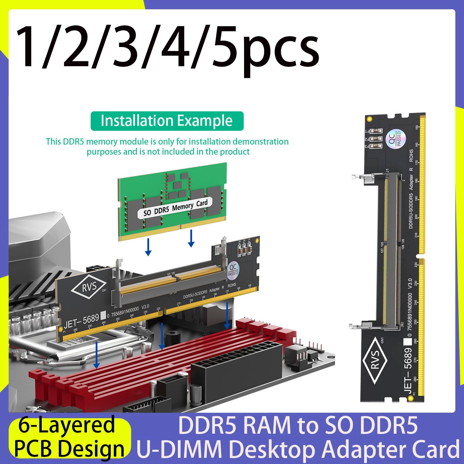 ノートパソコン用 DDR5 RAM SO DDR5 U-DIMM デスクトップアダプターカード 7,509円
