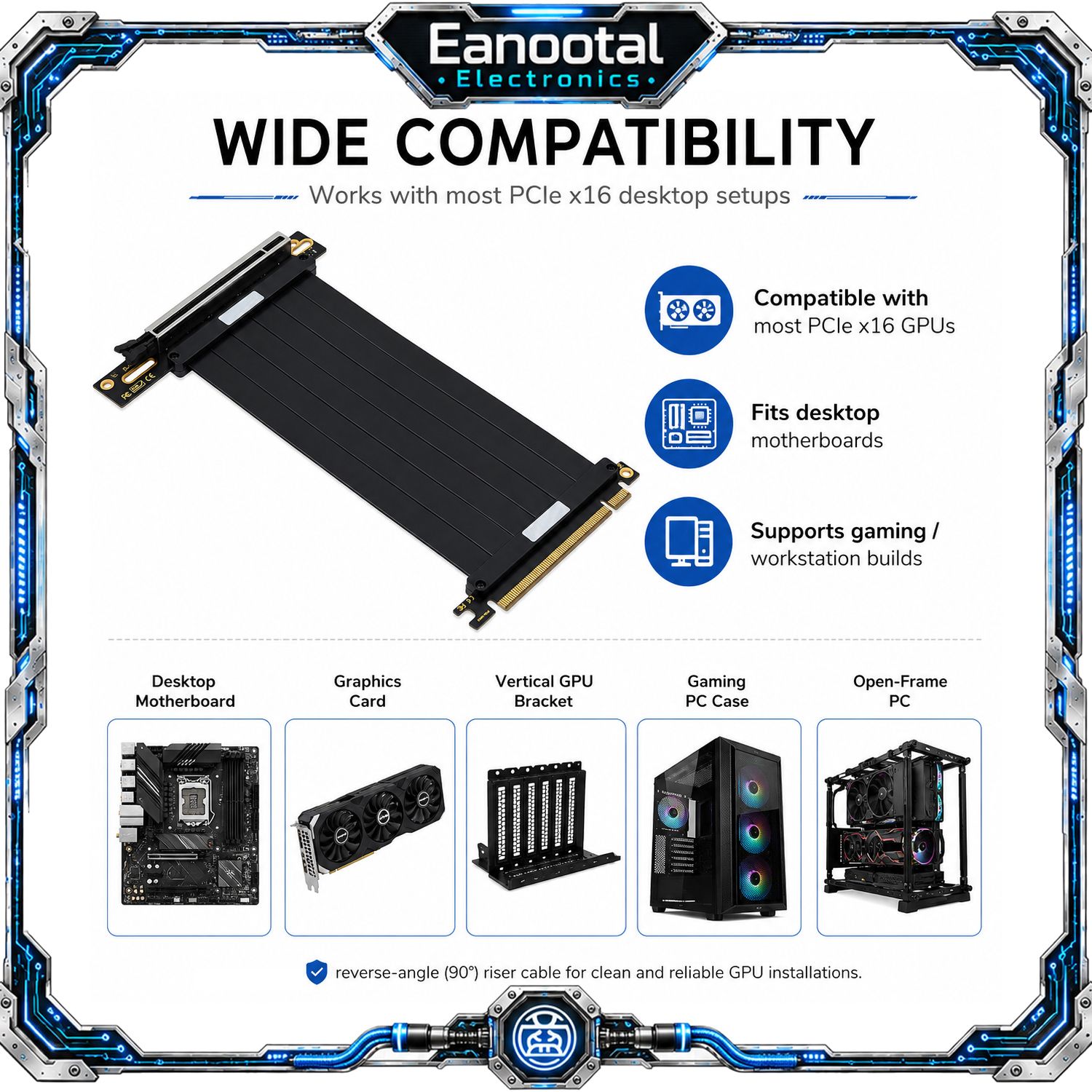 グラフィックカード垂直設置キット PCIe 3.0/4.0 ケーブル 3スロットマウント