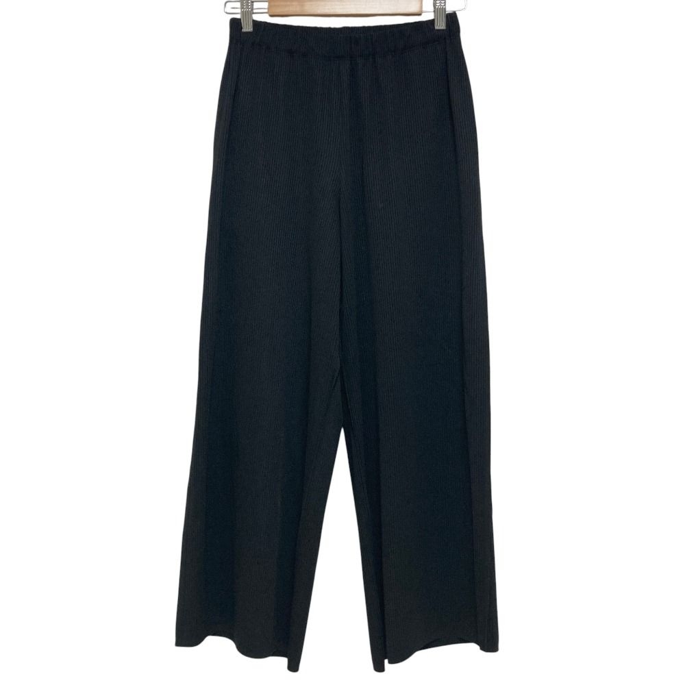 良品 PLEATS PLEASE プリーツプリーズ ISSEY MIYAKE イッセイミヤケ A.POC INSIDE イージーワイドパンツ PP41KF643 サイズF ブラック レディース 古着 中古 USED