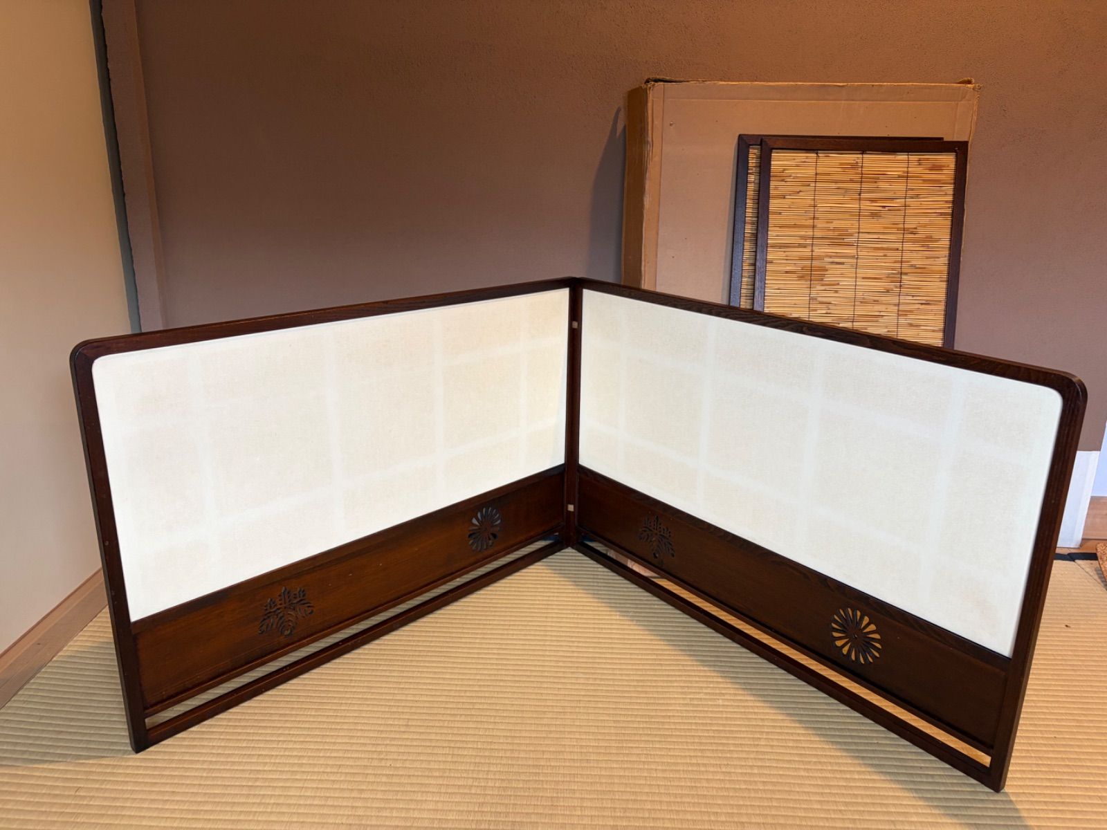 茶道具】桑木地菊桐透風炉先 風炉先屏風 風炉先235 - メルカリ