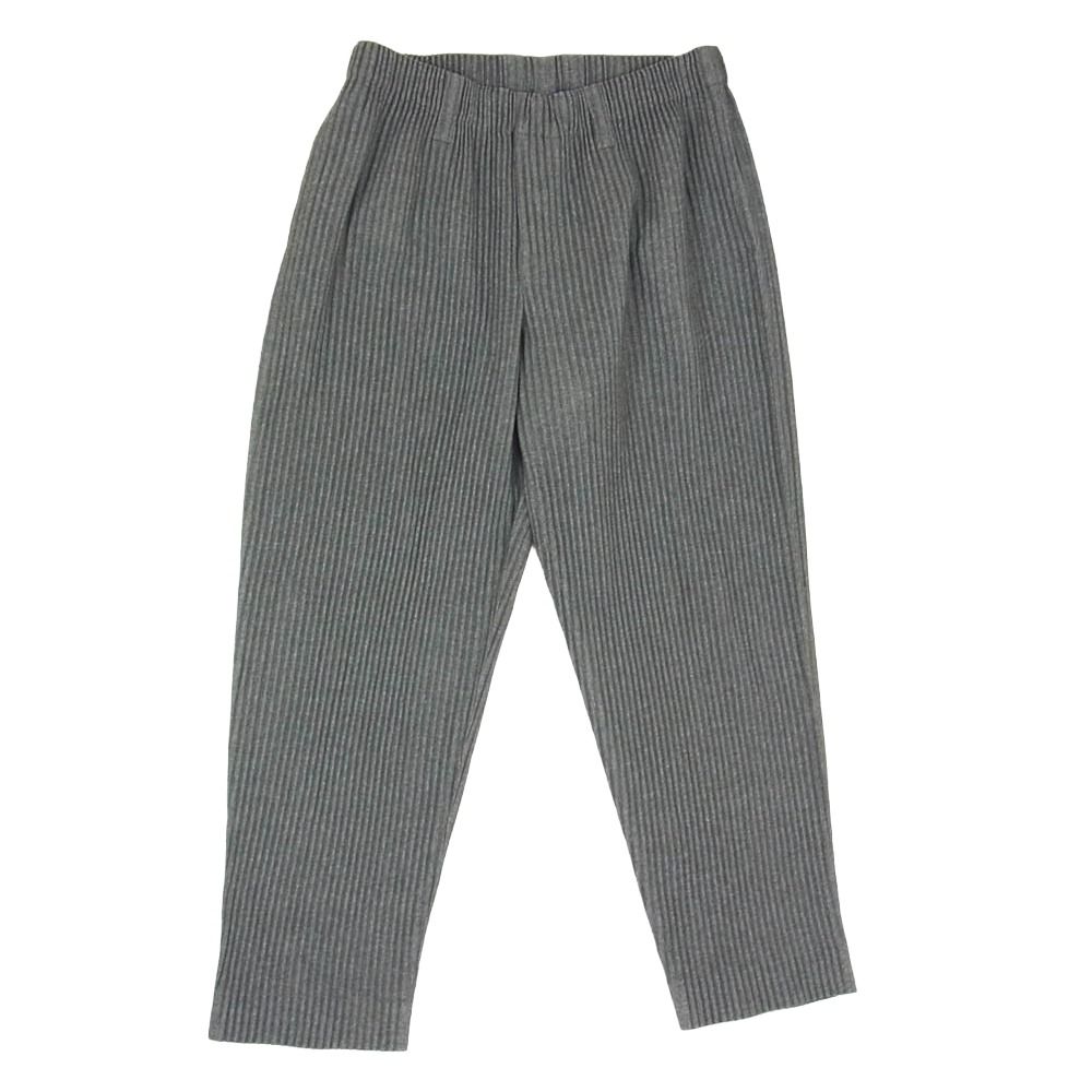HOMME PLISSE ISSEY MIYAKE オム プリッセ イッセイミヤケ 19SS HP91FF006 プリーツ テーパード パンツ グレー系 2【中古】 20,331円