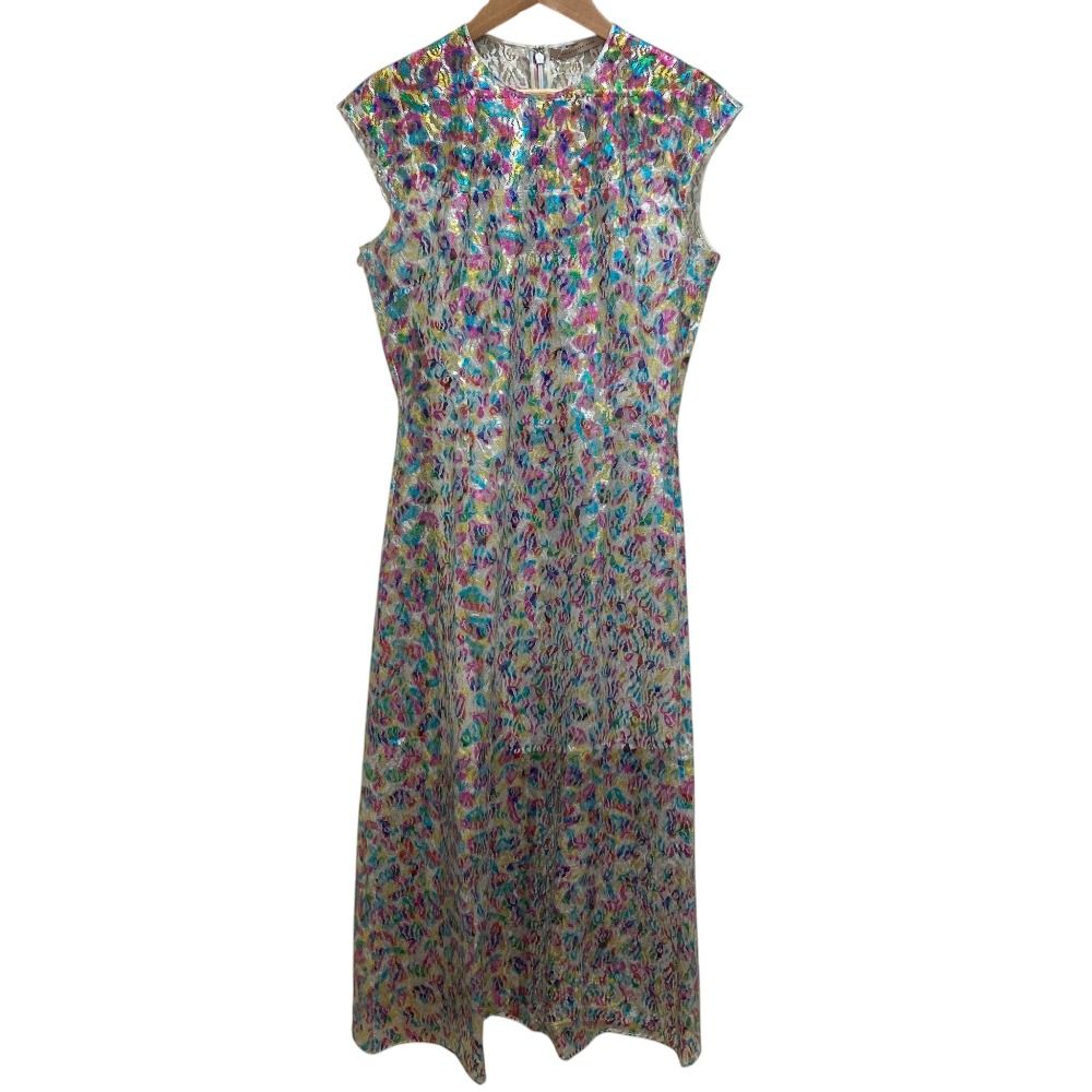 未使用 CHRISTOPHER KANE クリストファーケイン FAIRY LIQUID レースドレス ノースリーブ ワンピース サイズ42 マルチカラー レディース 古着 中古 USED 7,649円