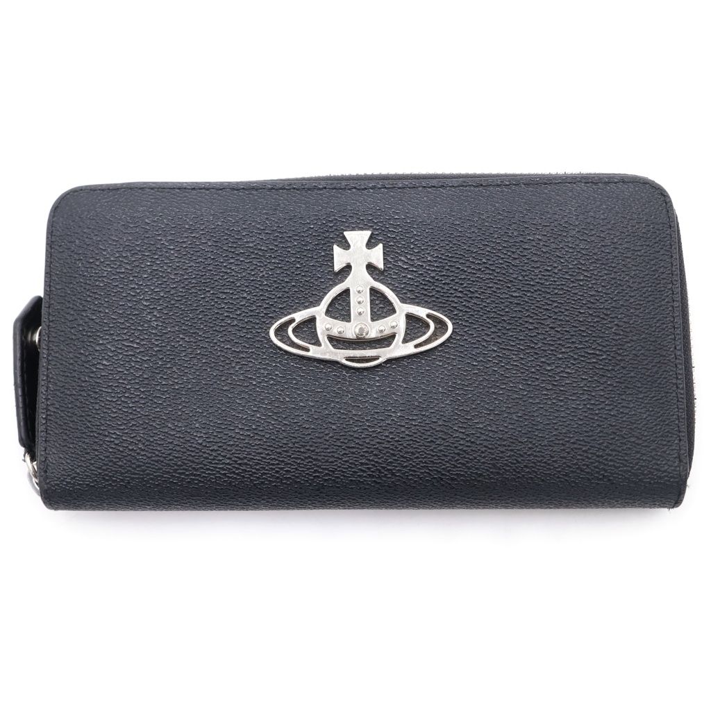 Vivienne Westwood (ヴィヴィアンウエストウッド) オーブロゴ ラウンドジップ 長財布 ロングウォレット ブラック