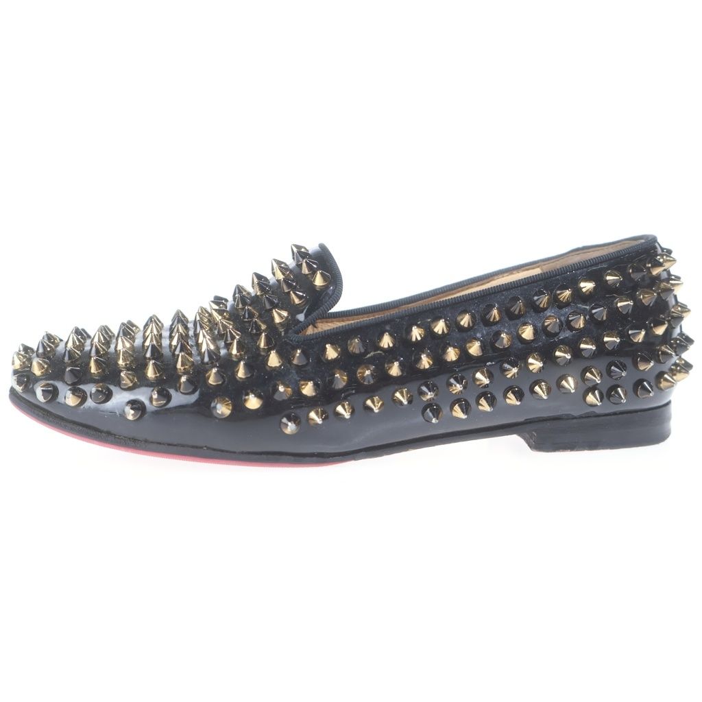 CHRISTIAN LOUBOUTIN (クリスチャンルブタン) スタッズ スリッポン パンプス レディース ブラック