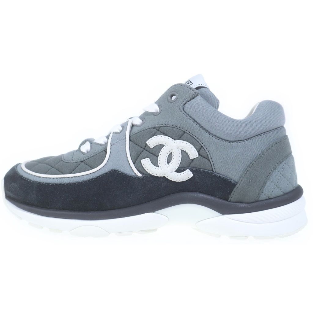CHANEL (シャネル) ココマーク ローカットシューズ スニーカー グレー/ブラック レディース G40184