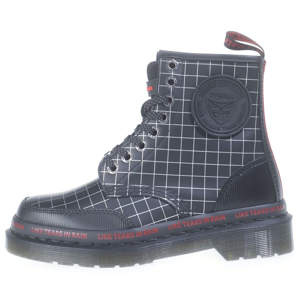 Dr.Martens (ドクターマーチン) ×WARNER BROS 1460 BLADE RUNNER ワーナーブラザーズ ブレードランナー 8ホール サイドジップ ブーツ レディース ブラック/レッド UK3 31748001