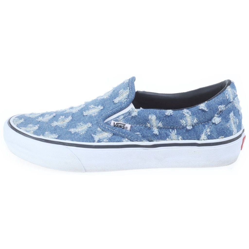 SUPREME (シュプリーム) ×VANS Hole Punch Denim Slip-On Pro VN0A38DD2DD US9/27cm スリッポン デニム