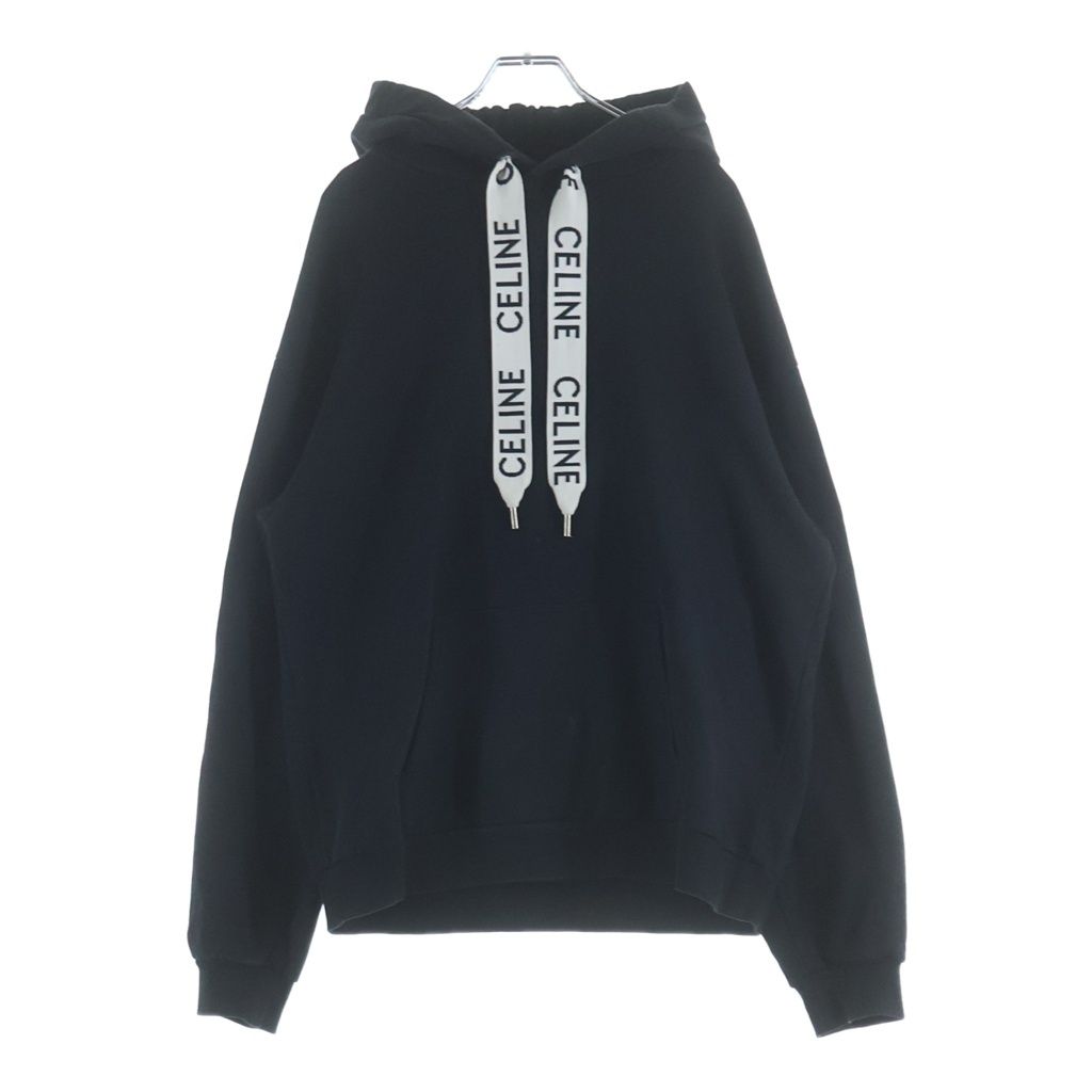 CELINE (セリーヌ) ルーズ フーディー コットンフリース プルオーバースウェットパーカー ブラック 2Y468670Q.38NO 2Y468670Q