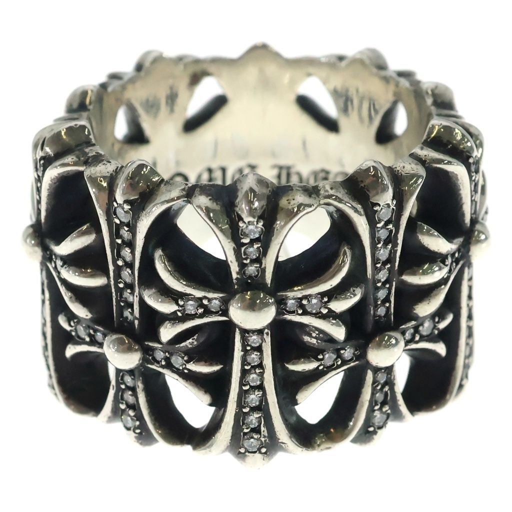 CHROME HEARTS (クロムハーツ) CEMETERY P D セメタリークロス PAVEダイヤ セメタリークロスリング シルバー -
