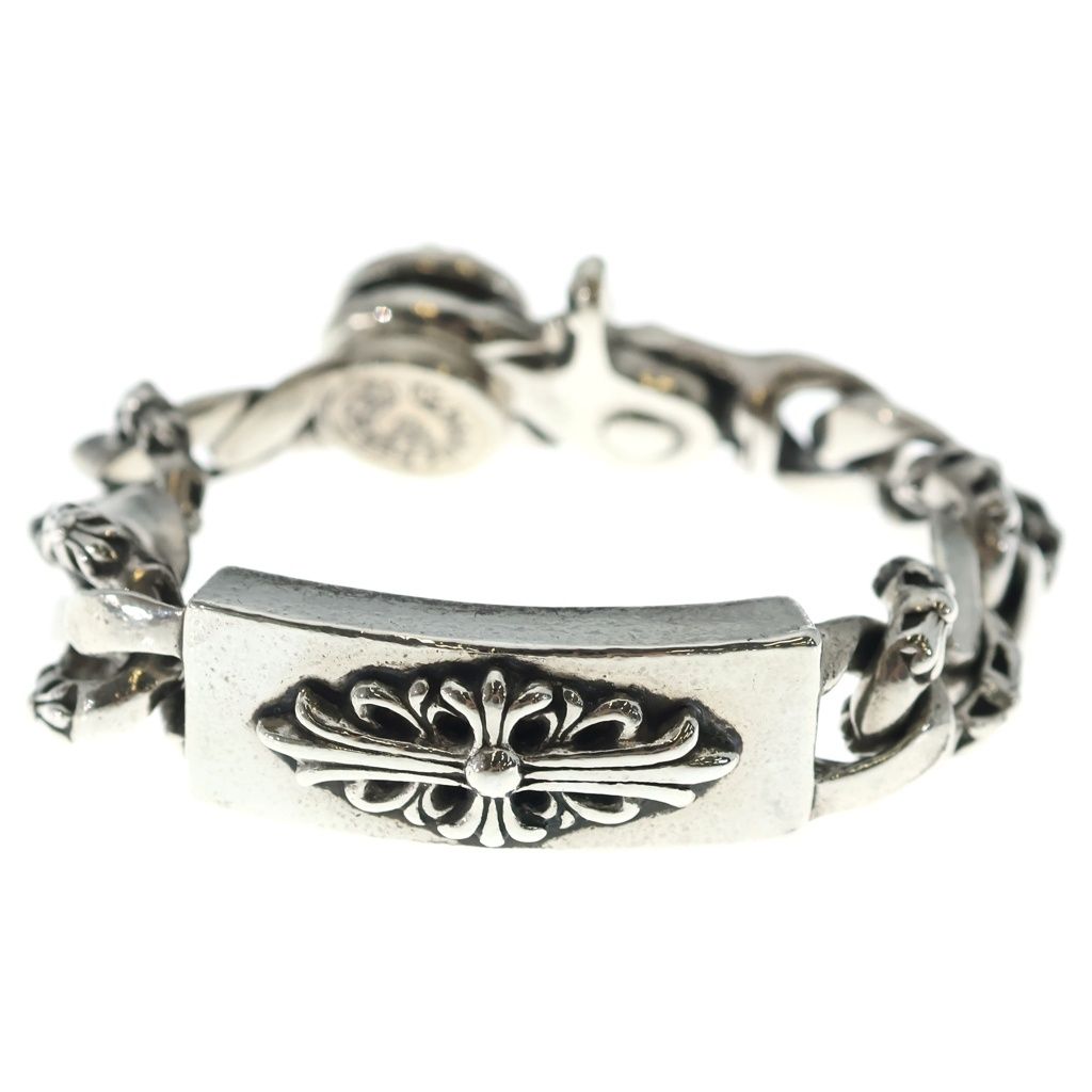 CHROME HEARTS (クロムハーツ) FLORAL CLIP ID FANCY CHAIN フローラルクロス クリップIDファンシーリンク ブレスレット - 297,000円