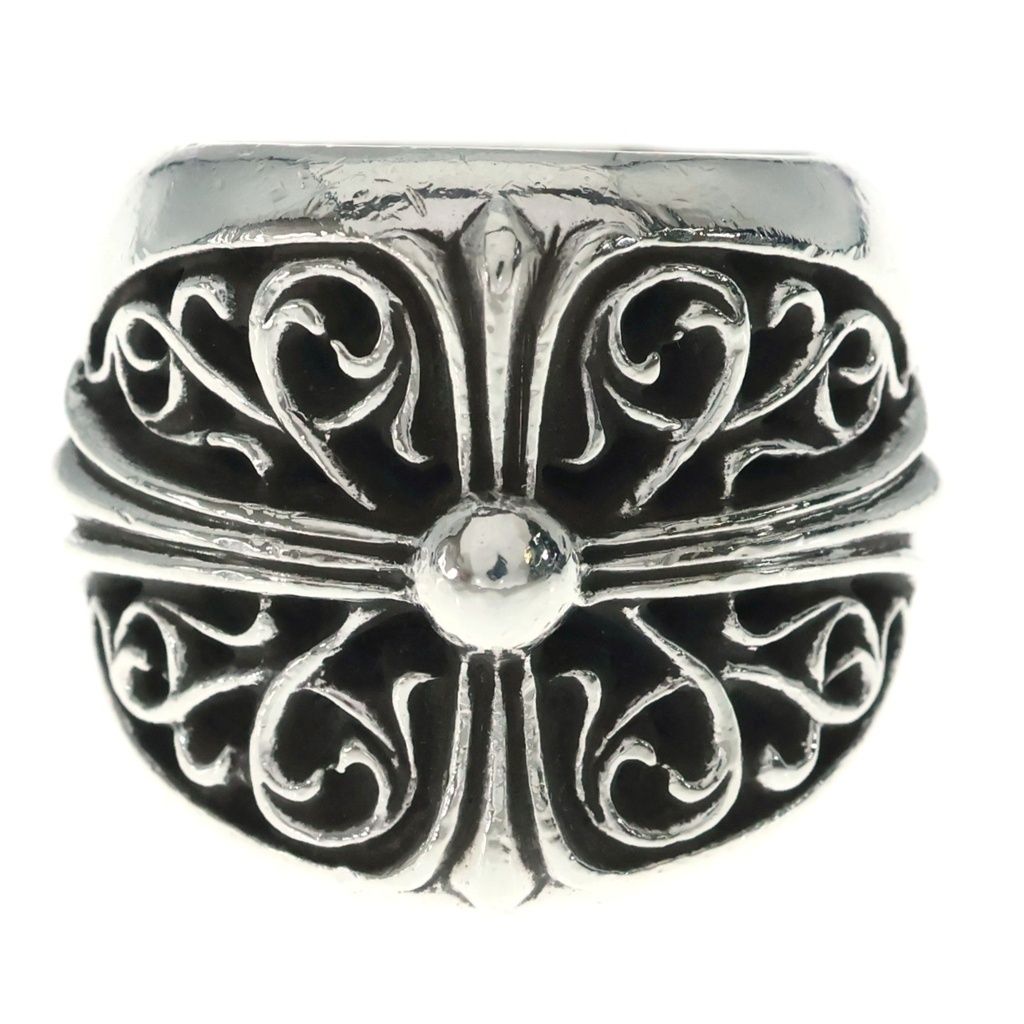 CHROME HEARTS (クロムハーツ) CLASSIC OVAL クラシックオーバルクロス リング シルバー BCA340 -