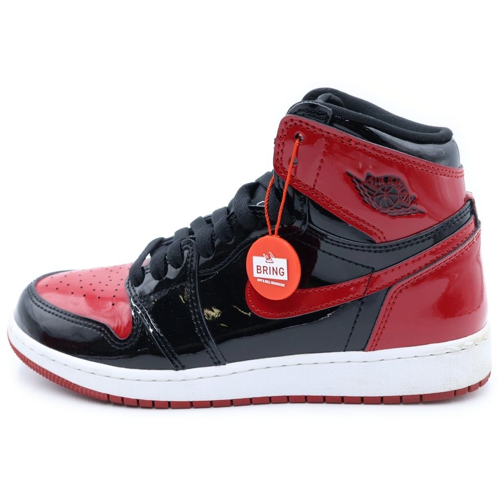 NIKE (ナイキ) GS Air Jordan 1 High OG Patent Bred エアジョーダン1 パテントブレッド ハイカットスニーカー ブラック/レッド US6/24cm 575441-063 9,232円