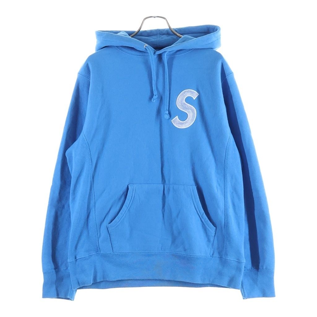 SUPREME (シュプリーム) 18AW S Logo Hooded Sweatshirt ロゴエンブロイダリー スウェット プルオーバーパーカー フーディ ブルー 12,243円
