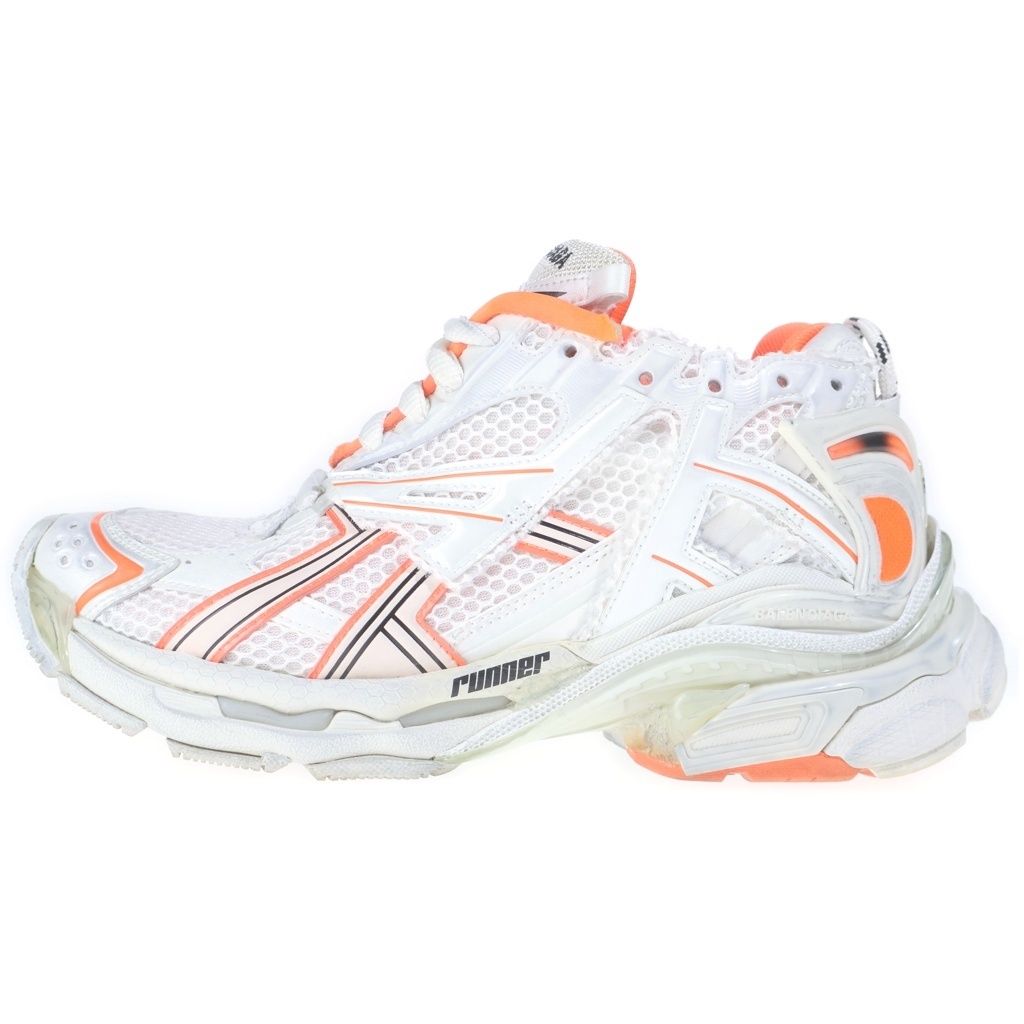BALENCIAGA (バレンシアガ) Runner Sneakers ランナー ダメージ加工 メッシュ レザー ローカットシューズ スニーカー ホワイト 677402