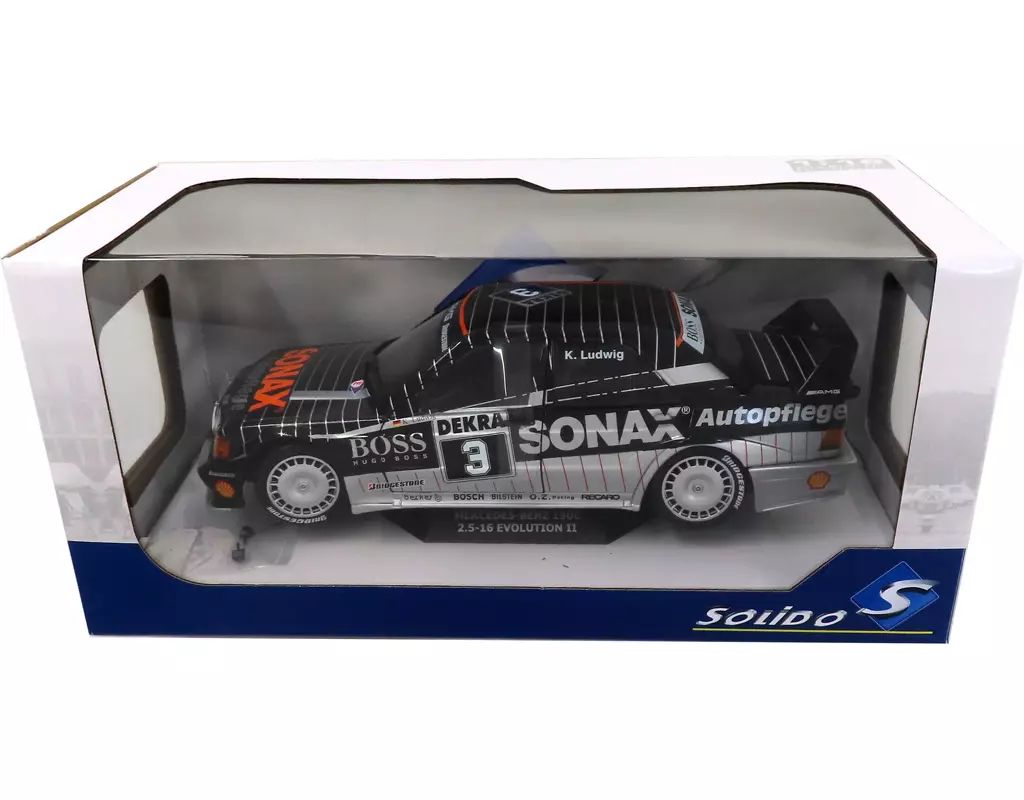 【中古】ミニカー 1/18 MERCEDES-BENZ 190E 2.5-16 EVOLUTION II SONAX #3(ブラック×シルバー×オレンジ) [S1801002]