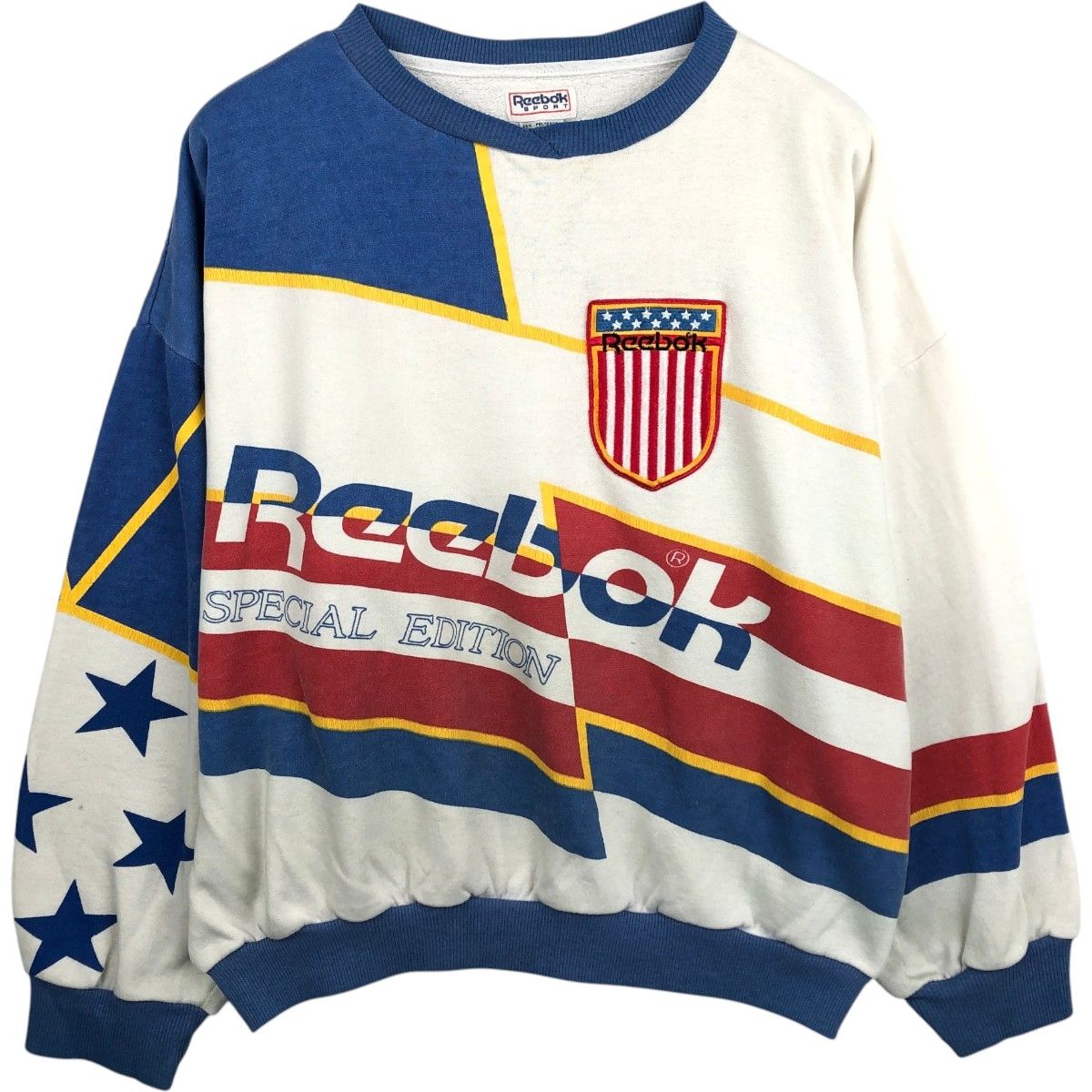 古着 80年代 リーボック Reebokオールオーバープリント ロゴスウェット 