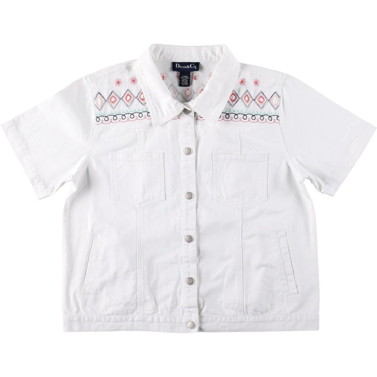 古着 DENIM&Co 半袖 デニムシャツジャケット レディースXL相当/eaa665661