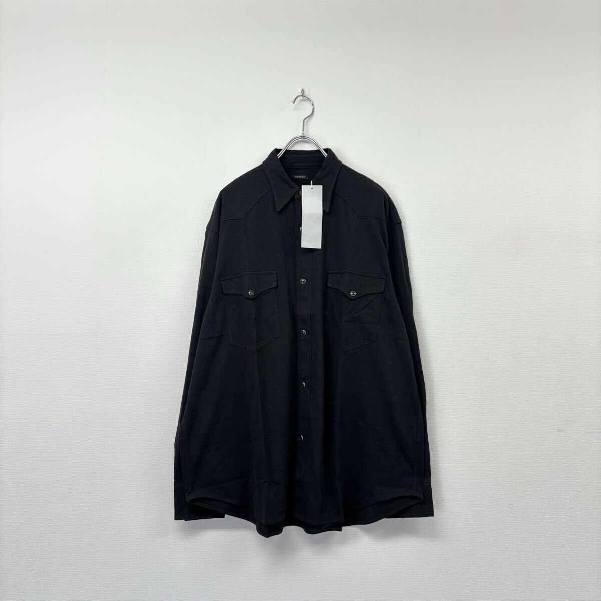 26ss 2026 未使用 COMOLI コモリ ジャージ ウエスタン シャツ D01-05028 BLACK ブラック サイズ 2 定価63,800円 80713 0330