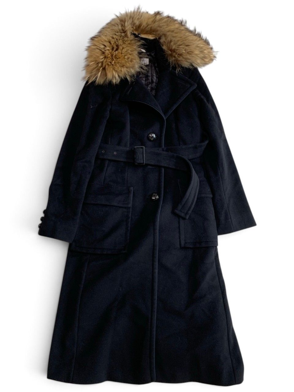 美品　MAX MARA　マックスマーラ　白タグ　マニュエラ　ロング　コート　サイズ38　ベルト付　ファー取り外し可　ウール 18,389円