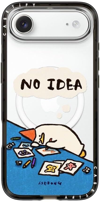 CASETiFY コンパクト iPhone Air ケース [MagSafe対応/薄型 軽量/耐衝撃] - No Idea - クリア ブラック