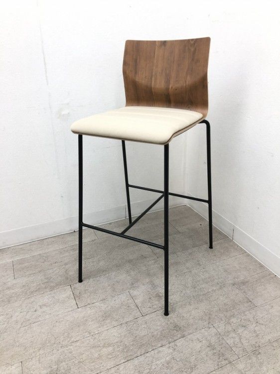【中古品】オカムラ スイープシリーズ ハイチェア ブラウン