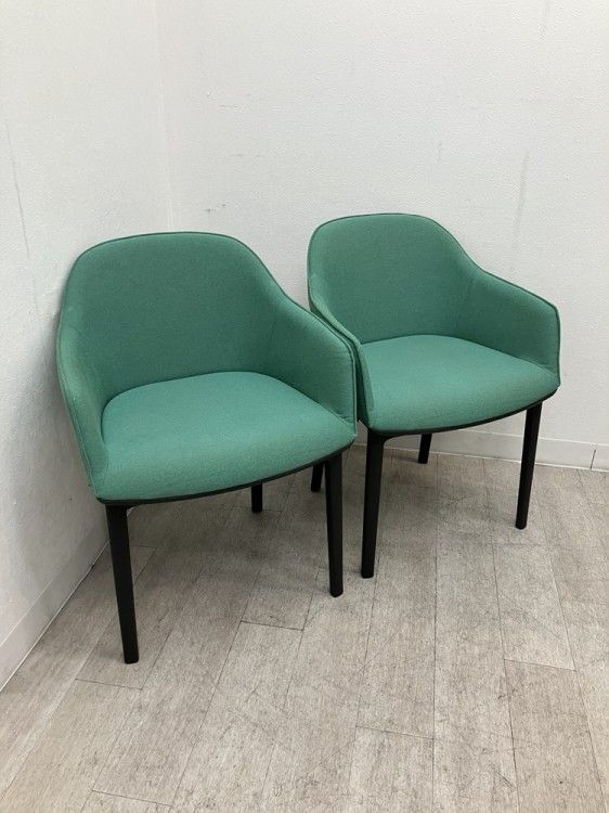 【中古品】ヴィトラ ソフトシェルチェアシリーズ ミーティングチェア2脚セット グリーン 26,910円