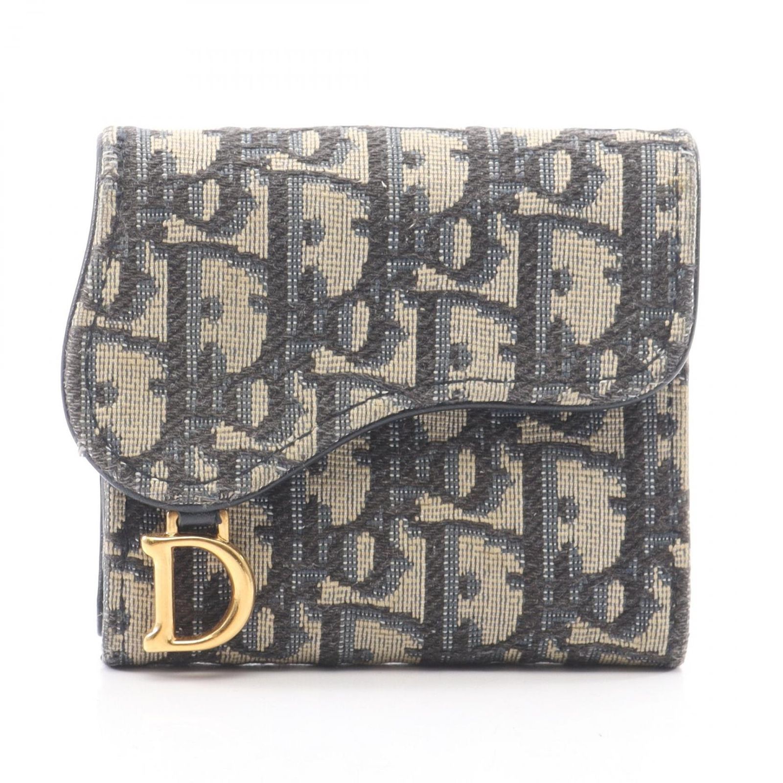 Dior ディオール SADDLE ロータスウォレット オブリーク ジャカード 三つ折り財布 23,660円