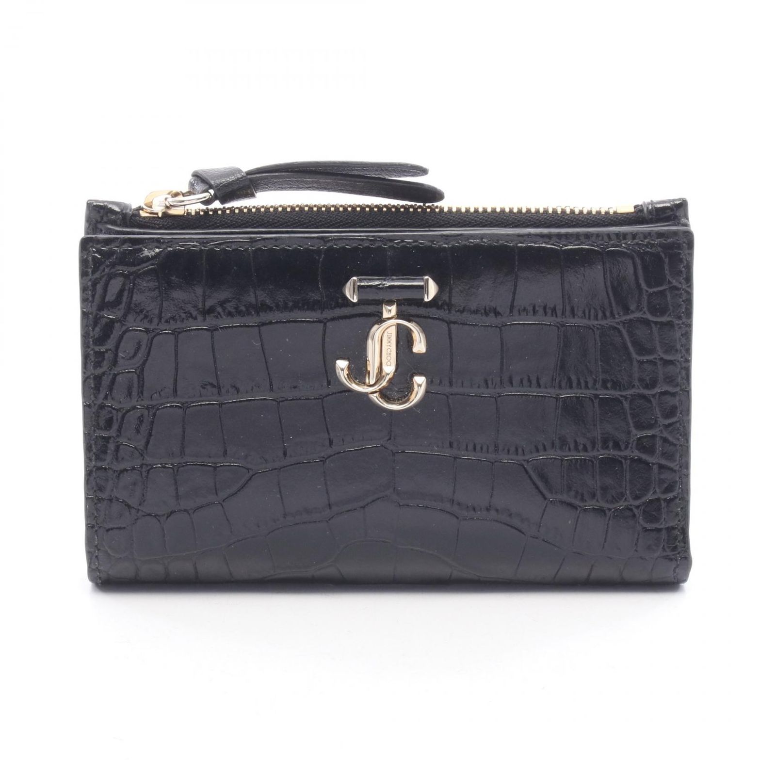 JIMMY CHOO ジミーチュウ LITZY クロコ型押し 二つ折り財布