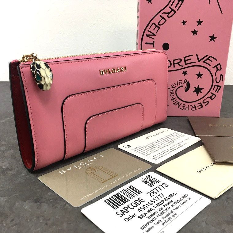 未使用品 BVLGARI 長財布 287778 セルペンティ フォーエバー ピンク 箱付き 177