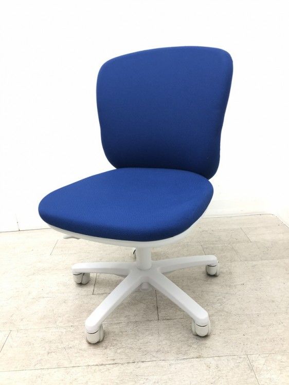 クロガネ SVシリーズ SVチェア JC-SV100F オフィスチェア ブルー 事務椅子 肘無し 布クッション ローバック【中古品】