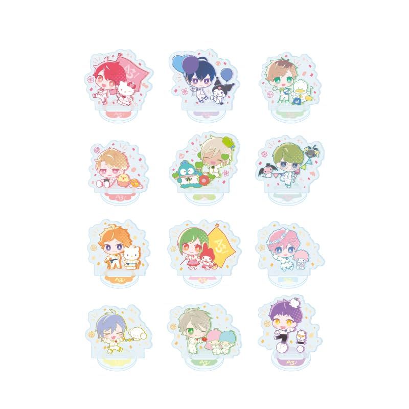 【新品】 A3! x Sanrio characters 05 S&S [ミニキャライラスト] アクリルぷちスタンド コンプリートセット 12個入りBOX