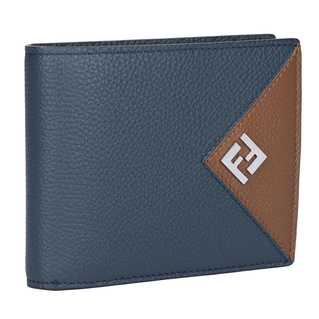 フェンディ FENDI メンズ 折財布 二つ折り財布 小銭入れ付き フェンディ ルイ 7M0001 B09X-F1X5Z BLUE BROWN