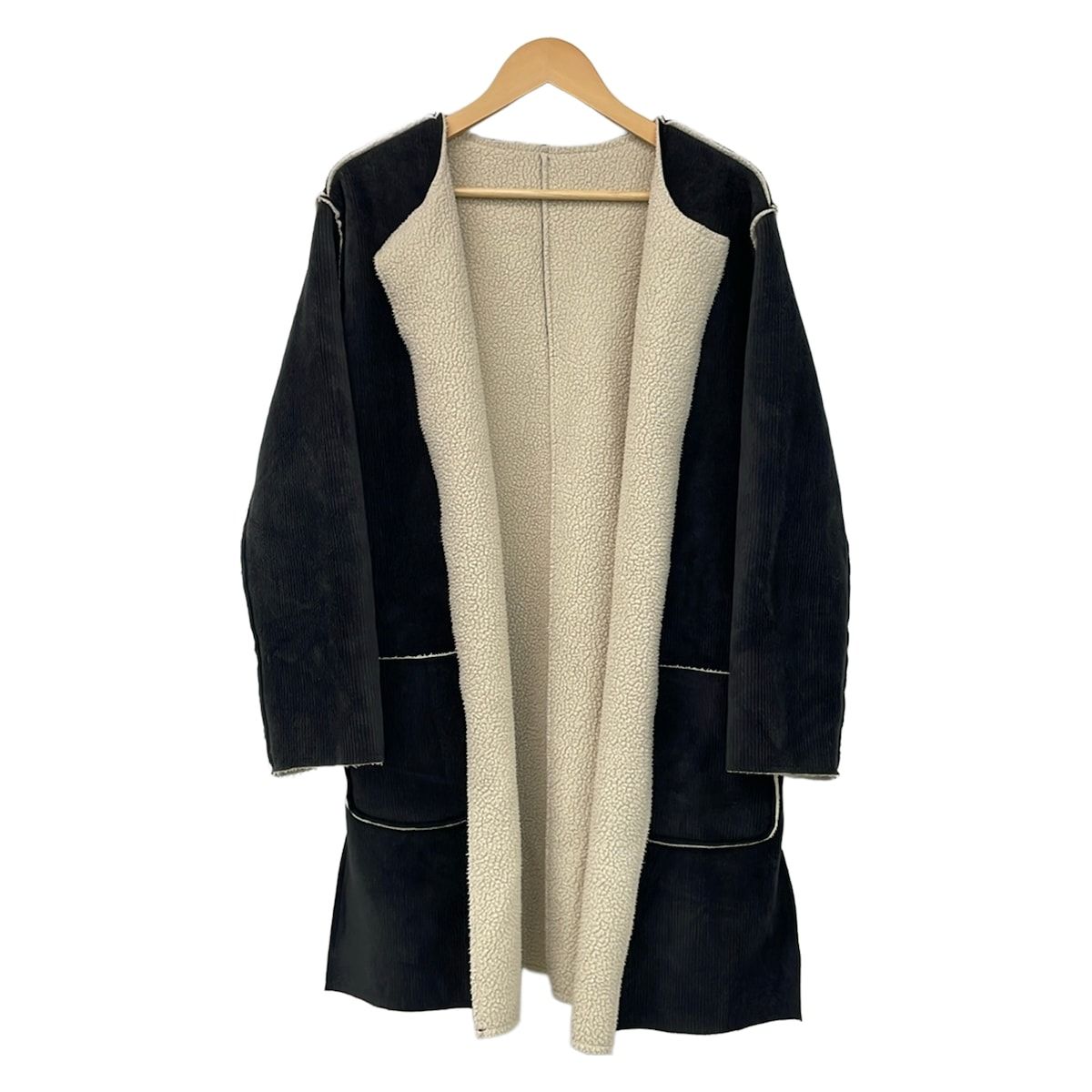 UNITED ARROWS(ユナイテッドアローズ) コート サイズ36 S レディース美品 - 黒×ベージュ 長袖/リバーシブル/秋/冬