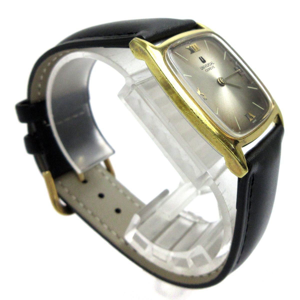 ユニバーサルジュネーブ UNIVERSAL GENEVE メンズ ゴールド 手巻き 革